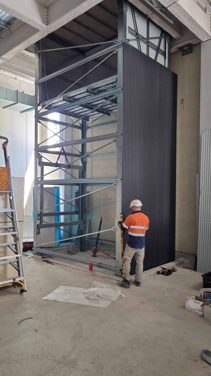 A TLS installer fitting the cladding to the finished shaft